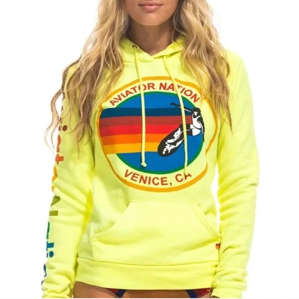 AVIATOR NATION SWEATSHIRT - NEON YELLOW